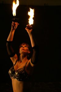 VV6G1222 Gretchen Gondek dances in custom belly dance outfit