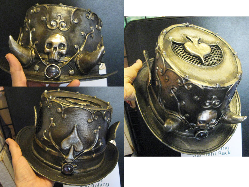 Horned top hat with skull