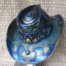 cowboy hat blue wave skull